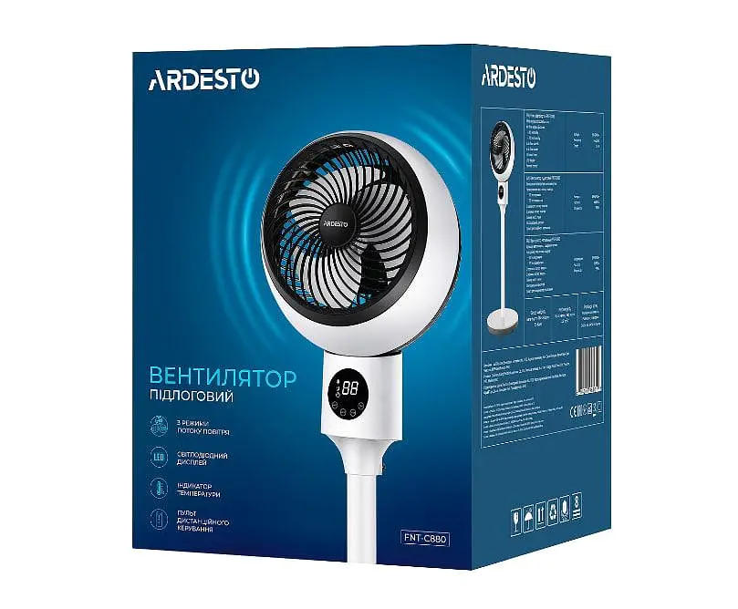 Вентилятор підлоговий Ardesto FNT-C880 50 Вт Білий (iz16887) - фото 7