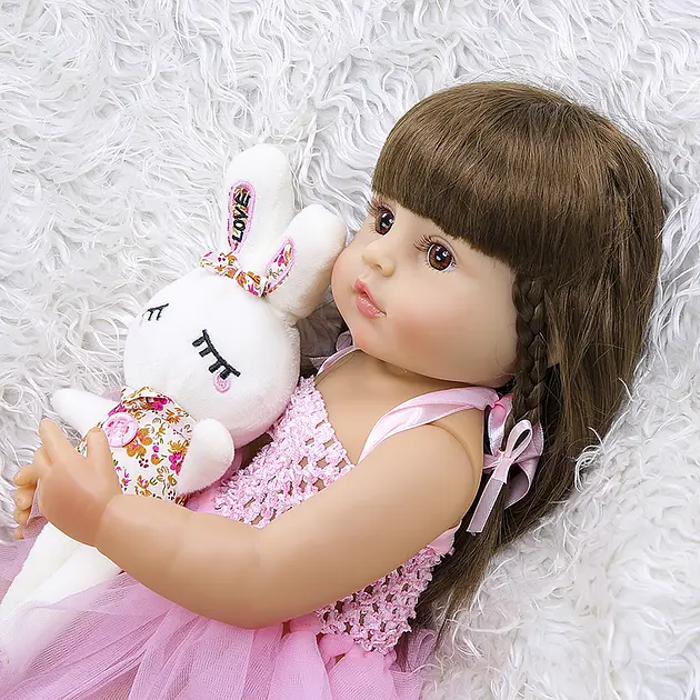 Реалістична Кукла Реборн 55 см Моніка повністю силіконова Doll Reborn Baby 0100101 - фото 2