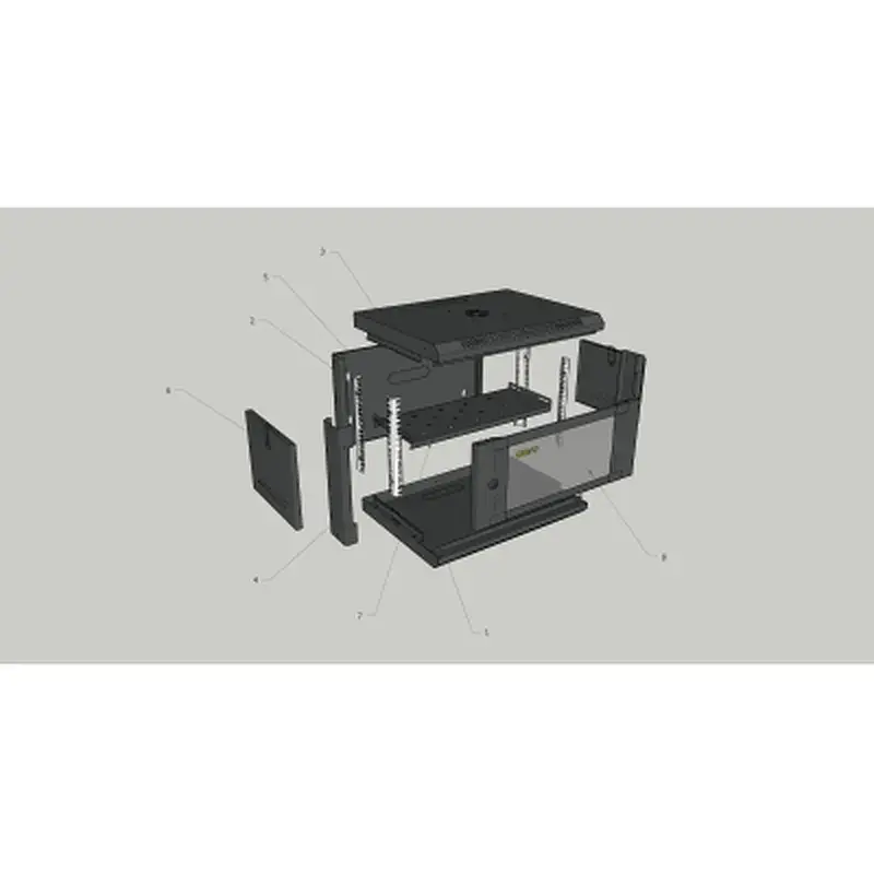 Шафа настінна GEAR 4U 19'' 600x600x280 мм, black (GWMSN-4U-600-600) - фото 5