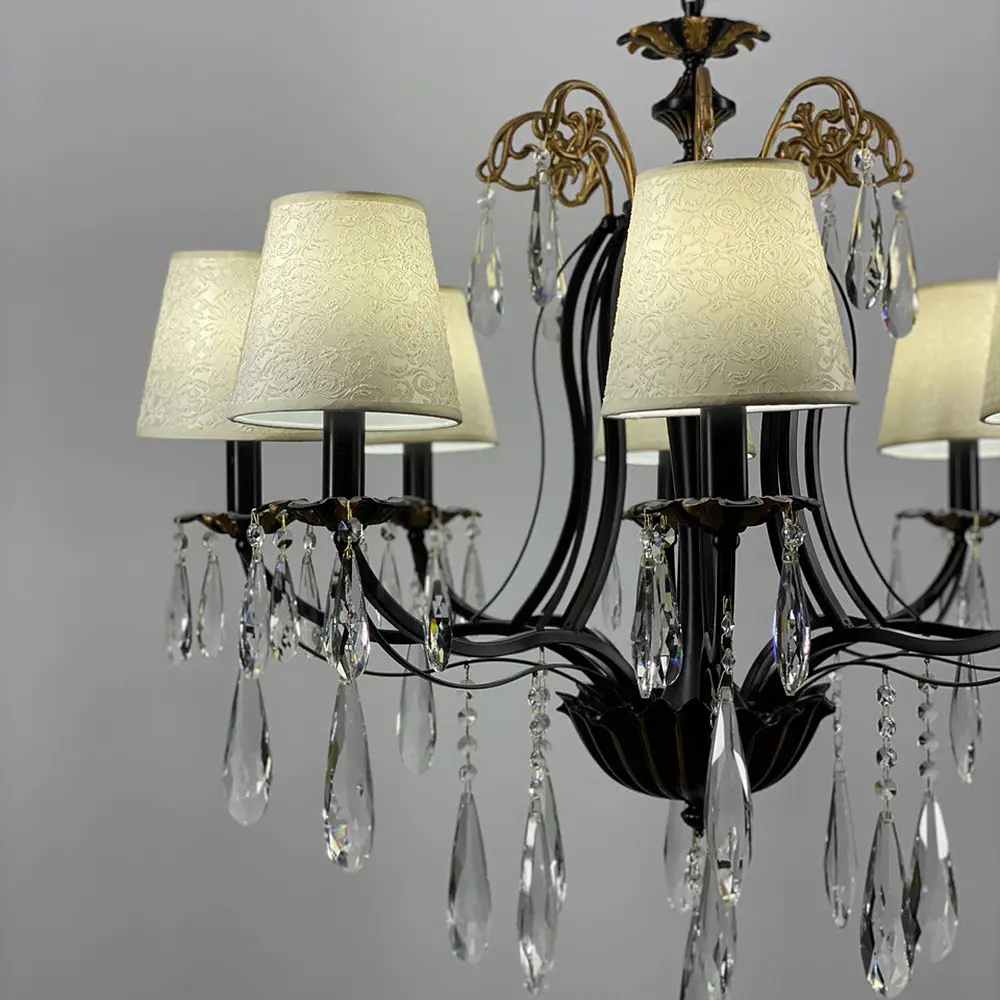 Хрустальная люстра с абажурами Line.F Количество ламп 8 - фото 4