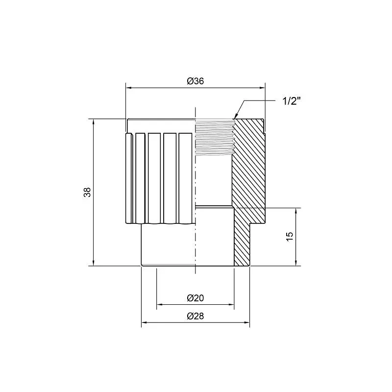 Муфта PPR Thermo Alliance 20х1/2" ВР DSB2015