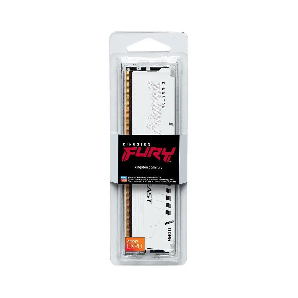 Модуль пам'яті для комп'ютера DDR5 16GB 6400 MHz Beast White EXPO Kingston Fury (ex.HyperX) (KF564C32BWE-16) - фото 4