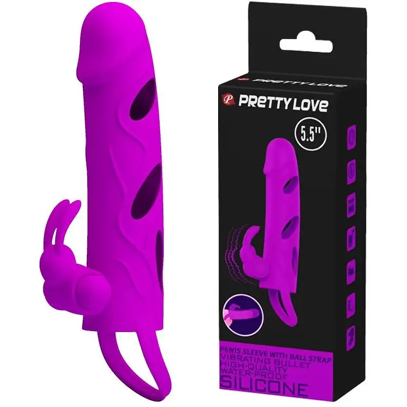 Насадка з вібрацією Pretty Love BI-026216-1, Фіолетовий - фото 3