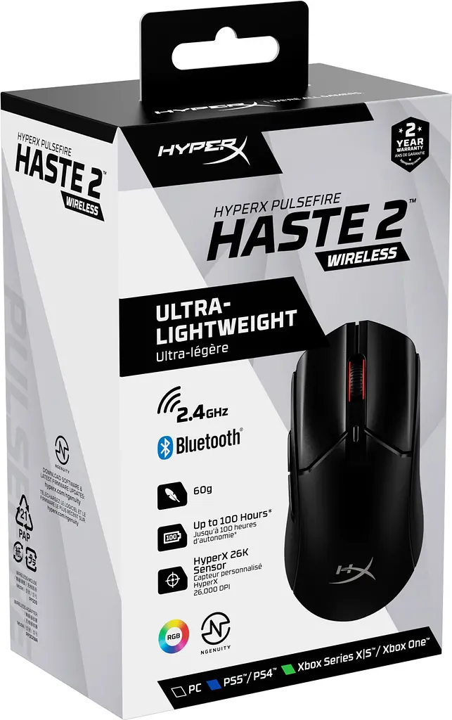 Миша HyperX Pulsefire Haste 2 Wireless Black (6N0B0AA) [86120] - фото 9