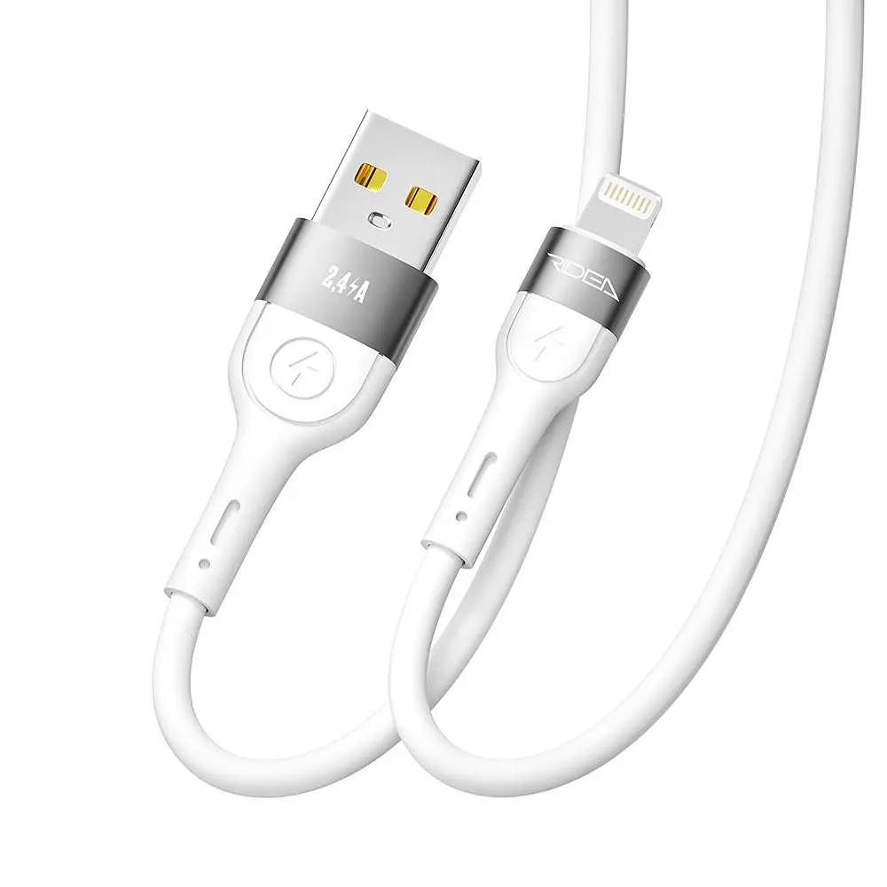 Кабель для зарядки USB Ridea RC-XS51 X-Silicone USB-Lightning 12W 5V/2.4A 1.2 м Белый - фото 5