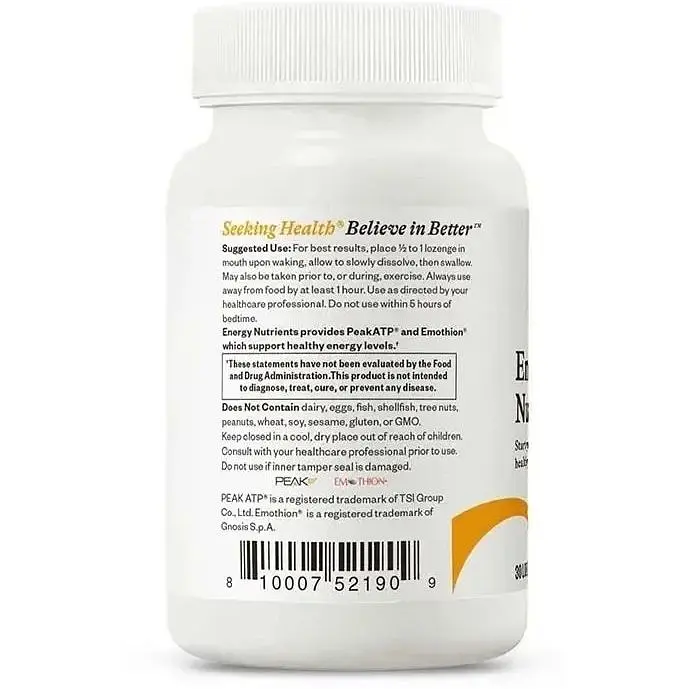 Поживні речовини для енергії та здоров'я Seeking Health Energy Nutrients 30 льодяників - фото 2