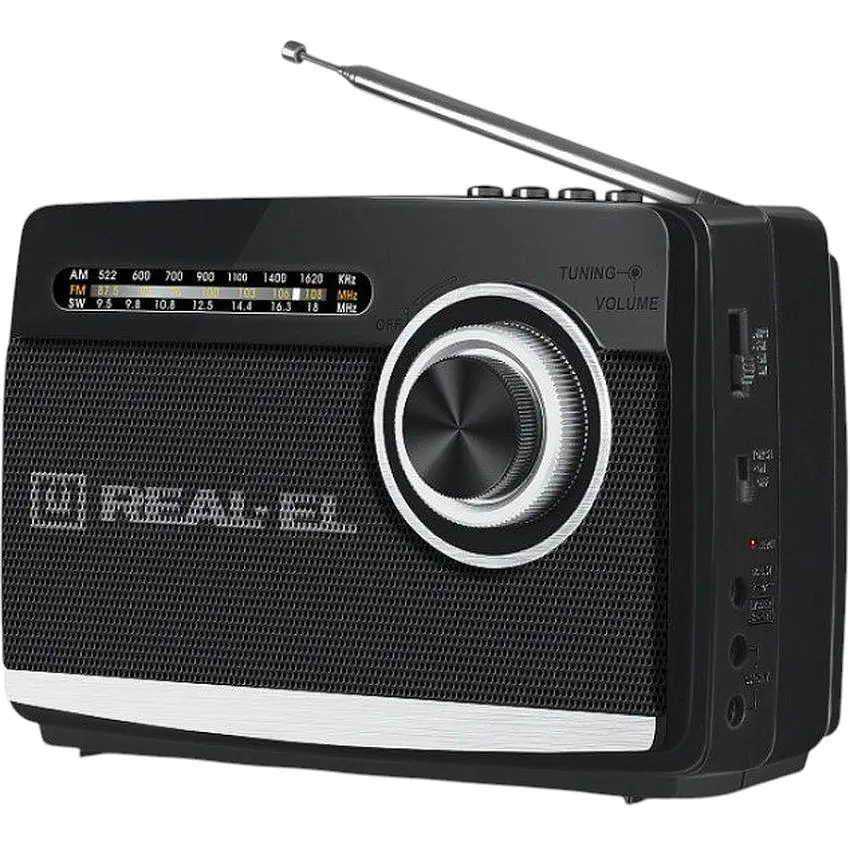 Радиоприемник портативный REAL-EL X510 Black с фонариком - фото 2