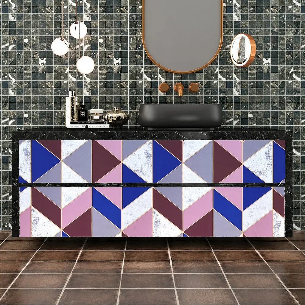 Самоклеюча плівка Sticker Wall SW-00001225 Рожеві трикутники 0,45х10м - фото 5