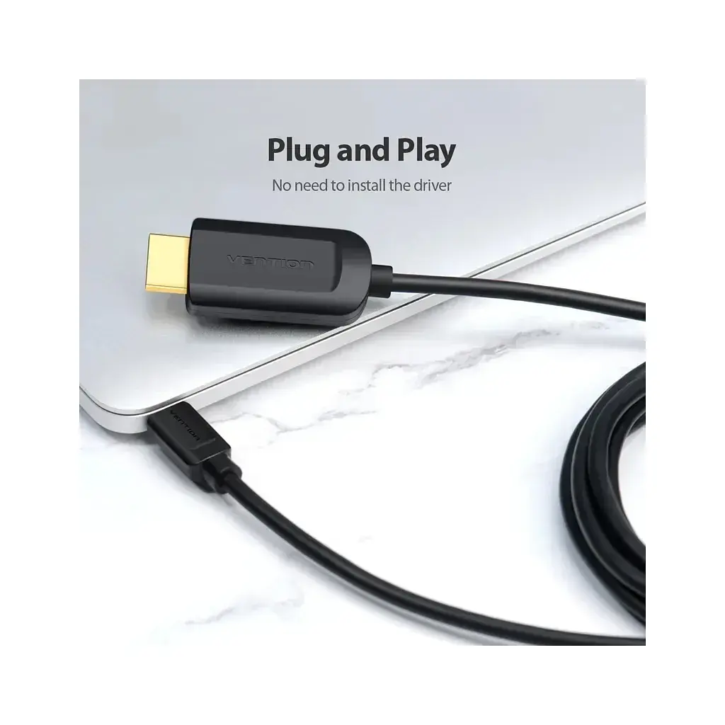 Кабель мультимедійний USB-C to HDMI M 1.5m black Vention (CGUBG) - фото 3