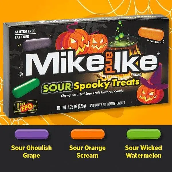 Жувальні цукерки Mike And Ike Sour Spooky Treats Halloween 120г - фото 3