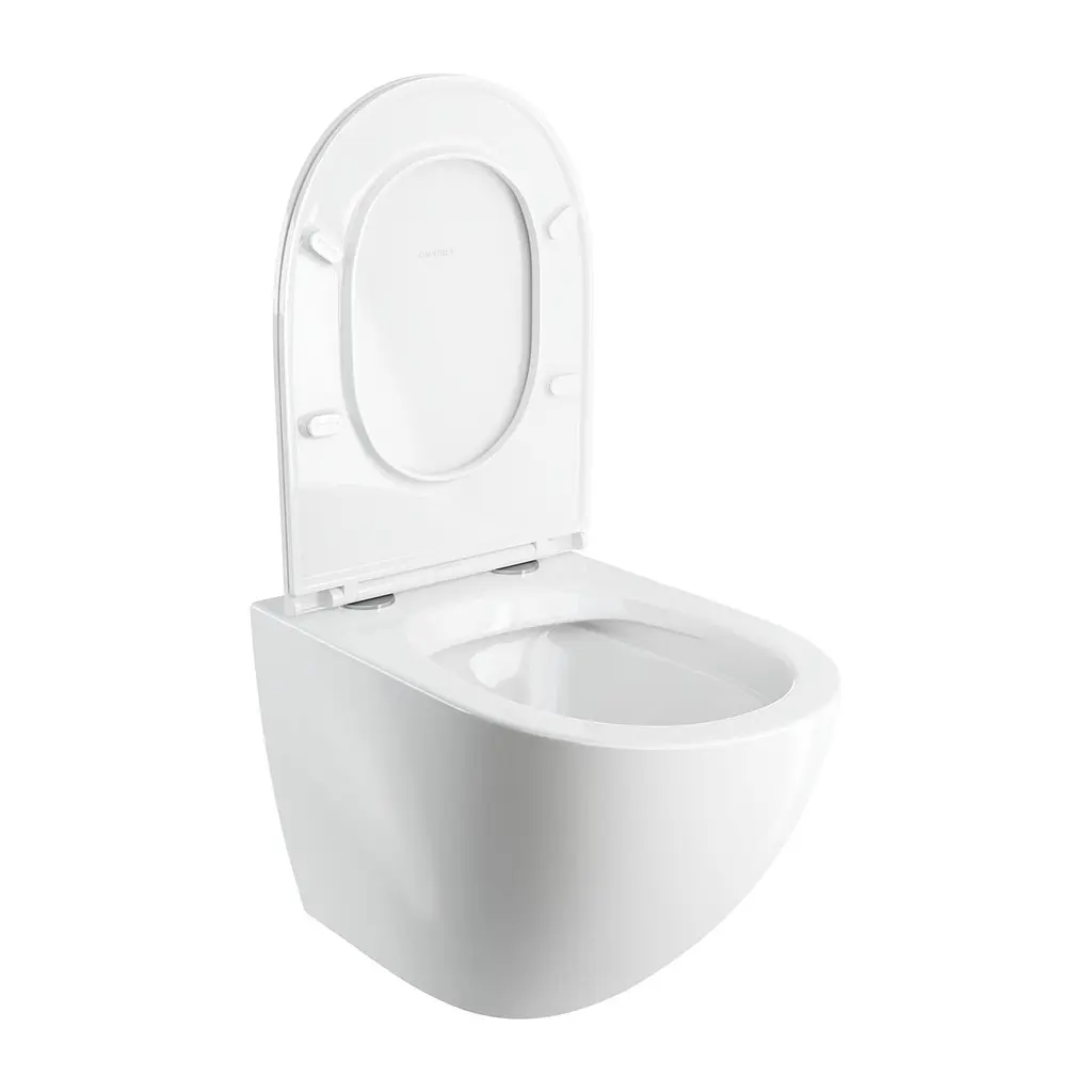 Унитаз Omnires Ottawa Comfort 54x36 подвесной без ободка сиденье дюропласт white gloss OTTAWACMWBP, Белый - фото 4