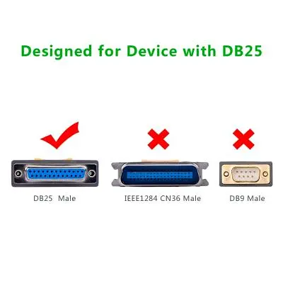 Кабель для принтера USB 2.0 to DB25 2.0m US167 black Ugreen (20224) - фото 8