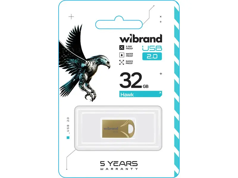 Флешка Wibrand 32 GB Hawk Gold USB 2.0 (WI2.0/HA32M1G) - фото 2