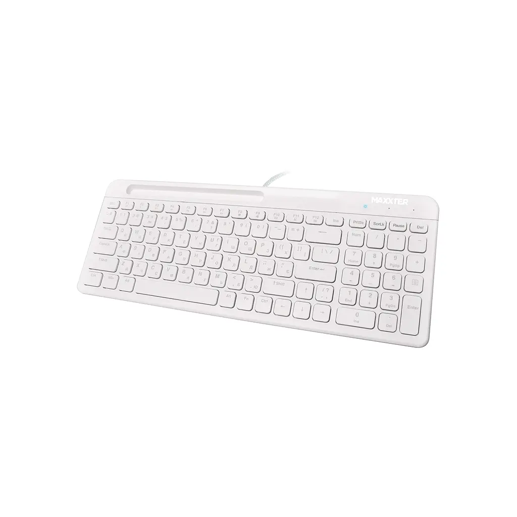 Клавіатура Maxxter KB-01W-UA USB White (KB-01W-UA) - фото 2