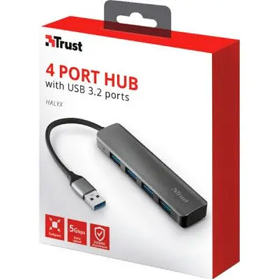 Концентратор Trust Halyx 4-Port USB-A 3.2 Grey (24947_TRUST) - фото 5