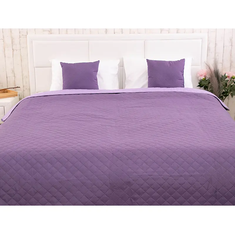 Покривало Руно Violet Ромб, мікрофібра, з ультрозвуковою стібкою, 212х150 см, фіолетовий (360.52У_Violet ромб) - фото 3