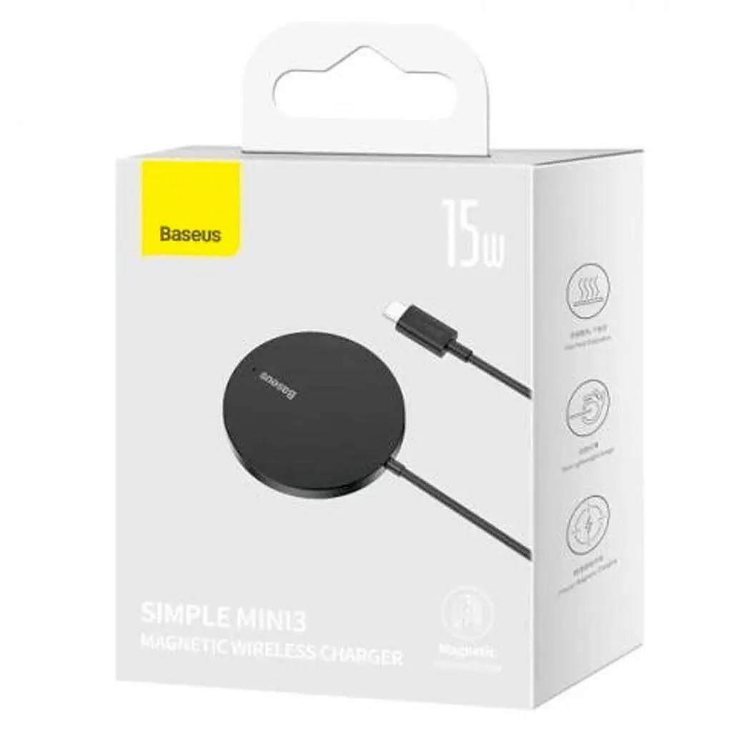 Беспроводная зарядка Baseus Simple Mini 3 Magnetic Wireless Charger - фото 6