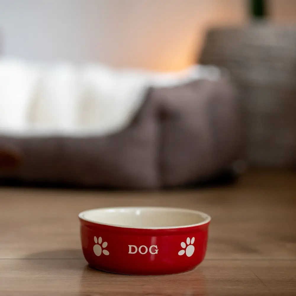 Миска для собак Nobby DOG керамічна червоно-бежева 13,5х13,5х5 см 240 мл 68767 - фото 2