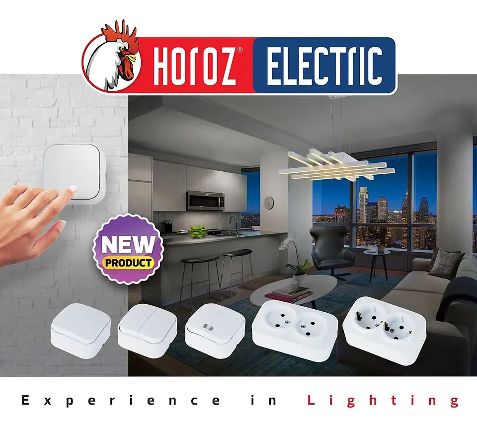 Вимикач HOROZ ELECTRIC Eva 1-й накладний з підсвіткою білий - фото 4