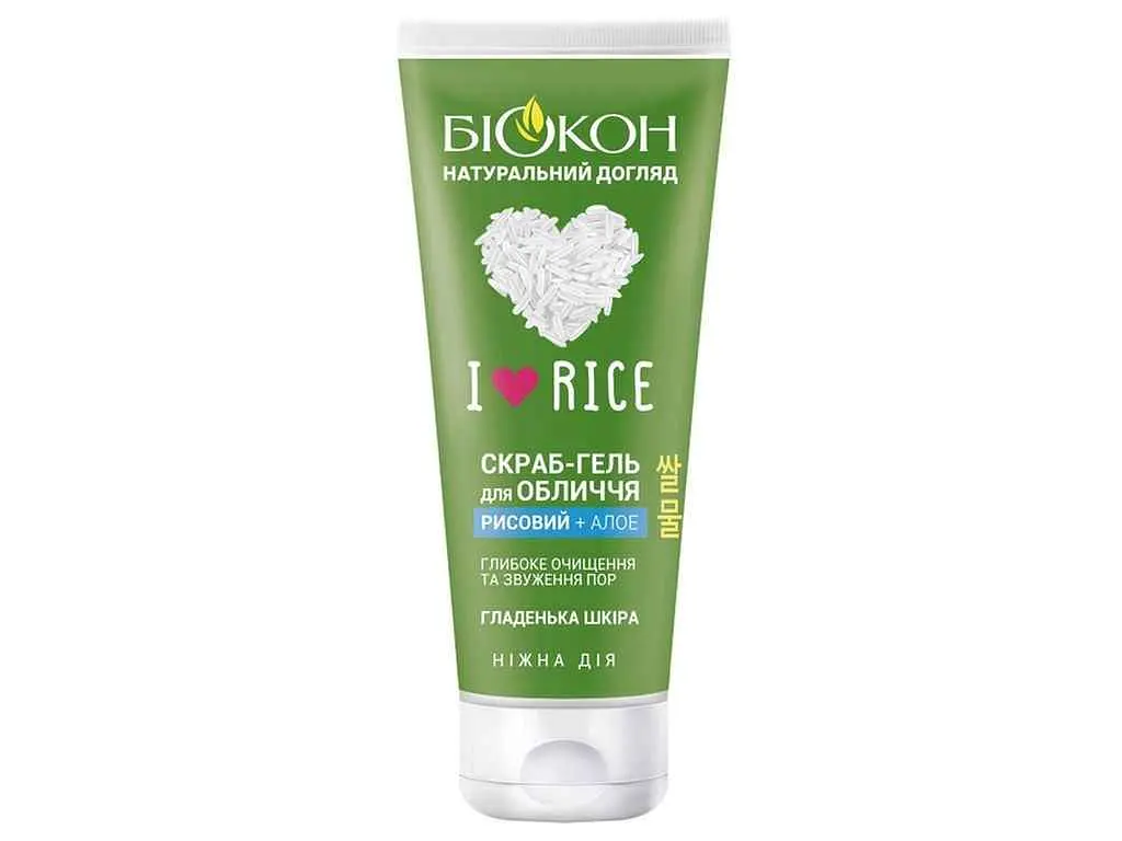Скраб для обличчя БІОКОН 90мл гель I love rice