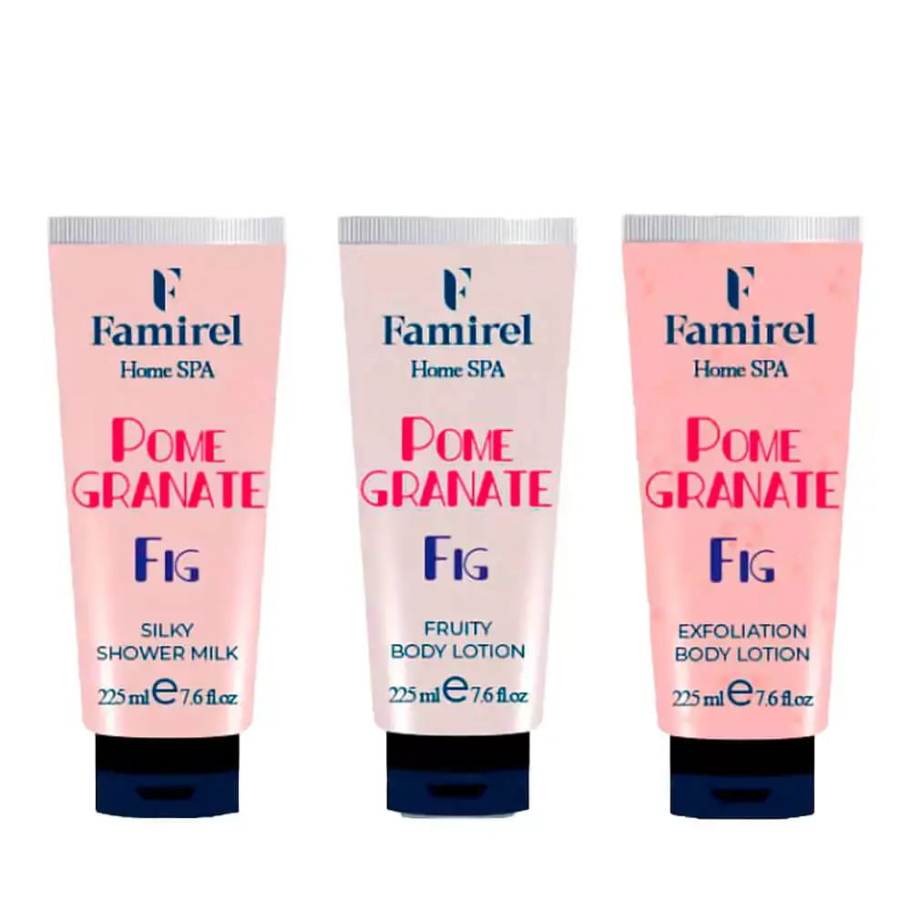 Набір для душу Famirel Home Spa “Fig & Pomegranate” — оновлення та ідеальна гладкість шкіри (085960, 086226, 086011)