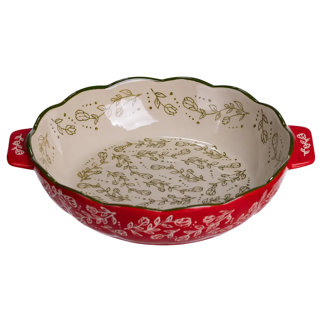 Форма для запекания Vintage Ø25 (см) круглая форма для выпекания в духовке с ручками Красный Yiwu HM04-07 - фото 4