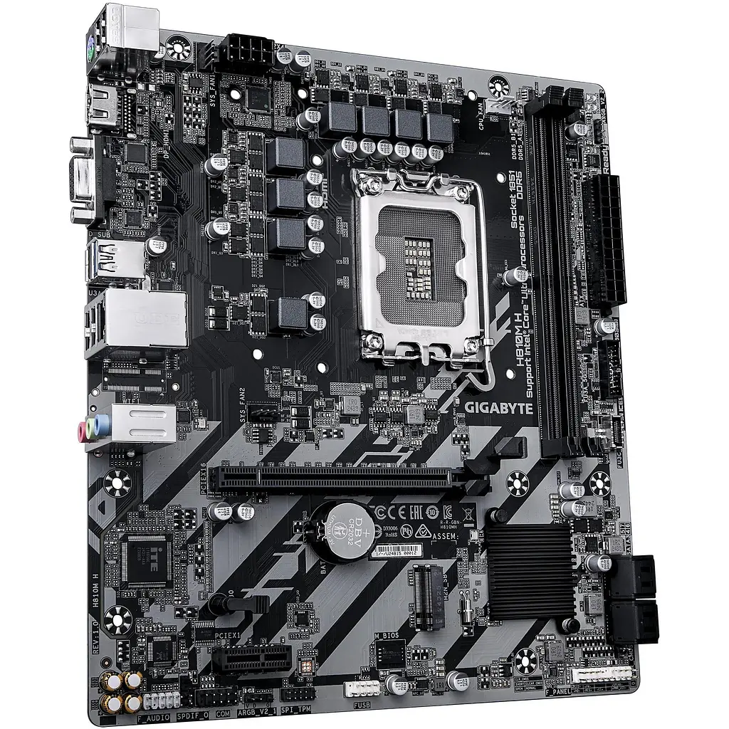 Материнська плата Gigabyte H810M H s1851 H810 2xDDR5 M.2 HDMI D-Sub mATX - фото 2