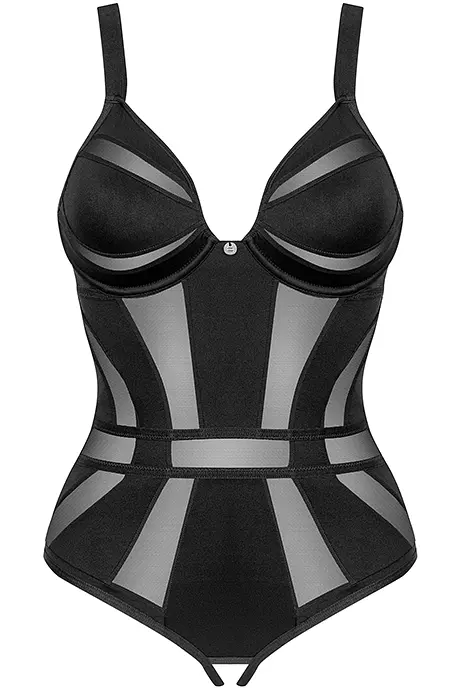 Боді Obsessive Chic Amoria otwarte (Чорний, XS/S) Obsessive 100356 96905 - фото 3