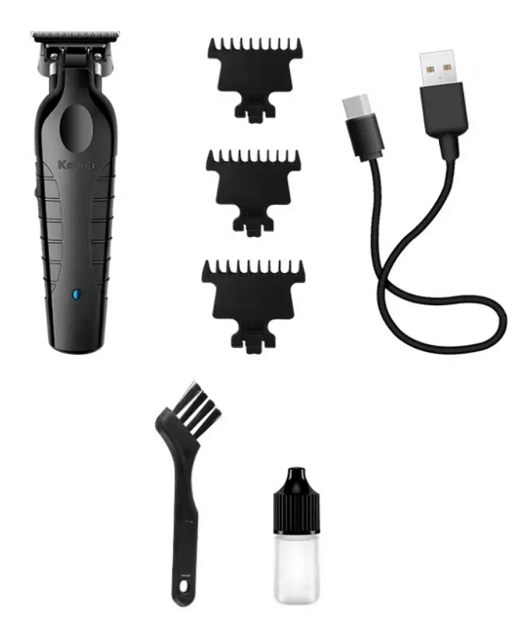 Машинка для стрижки Kemei KM-2299 USB 3 насадки Чорний (2390000001) - фото 3