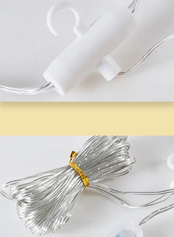 Гирлянда штора водопад с крючком от USB 100 LED 3х1 м желтая - фото 7