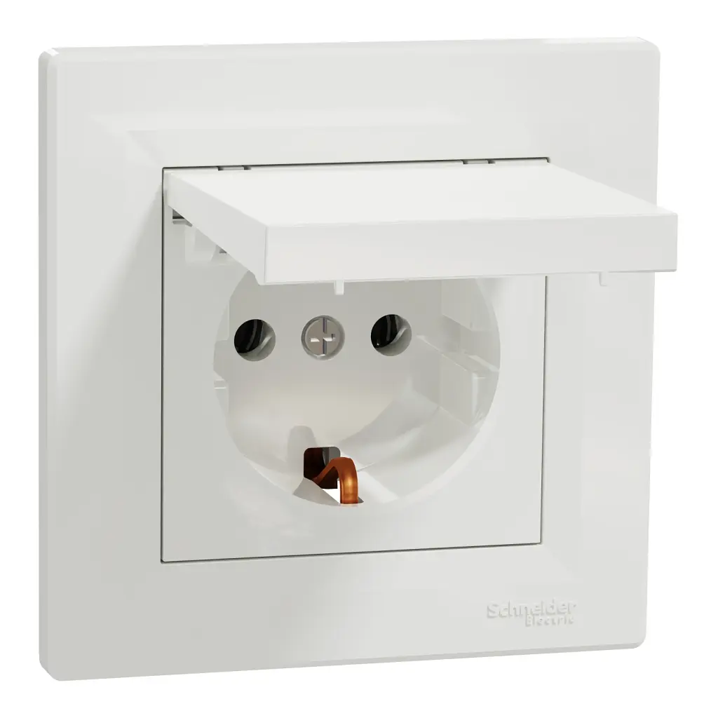 Розетка Schneider Electric ASFORA з кришкою, біла (EPH3100121) - фото 2