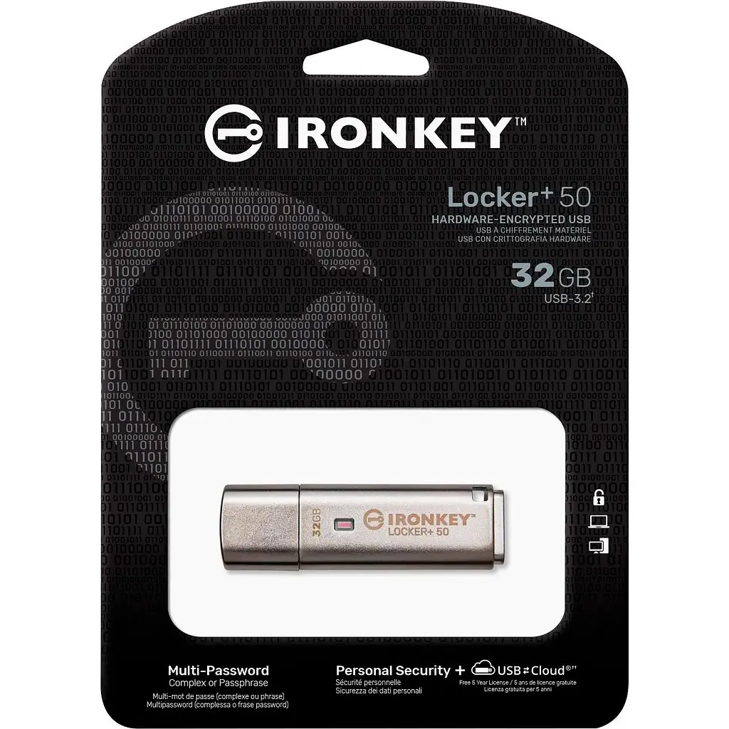 USB флеш-накопичувач Kingston IronKey Locker Plus 50 32GB USB-A 3.2 Silver [IKLP50/32GB] [101527] - фото 5