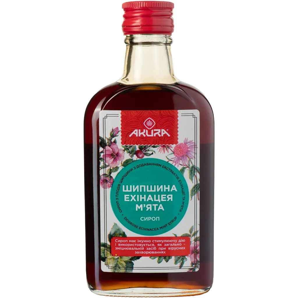 Сироп Akura Шипшина, эхинацея и мята, 200 мл - фото 2