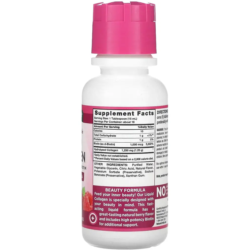 Коллаген Nature's Truth Liquid Collagen с аминокислотным белком и биотином вкус ягод 237 мл - фото 2
