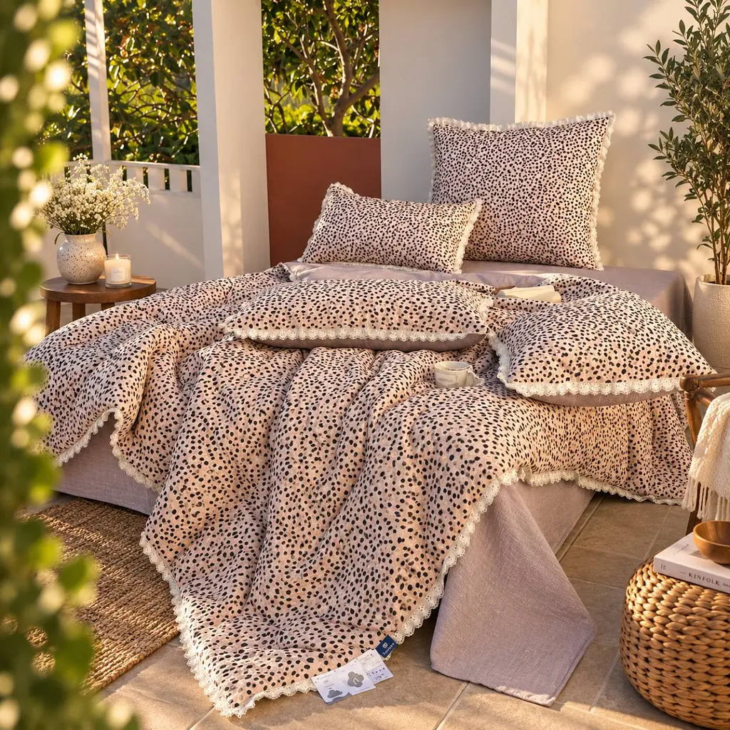 Постельное белье полуторное с демисезонным одеялом из муслина Colorful Home Print 7 22110 150х210 см