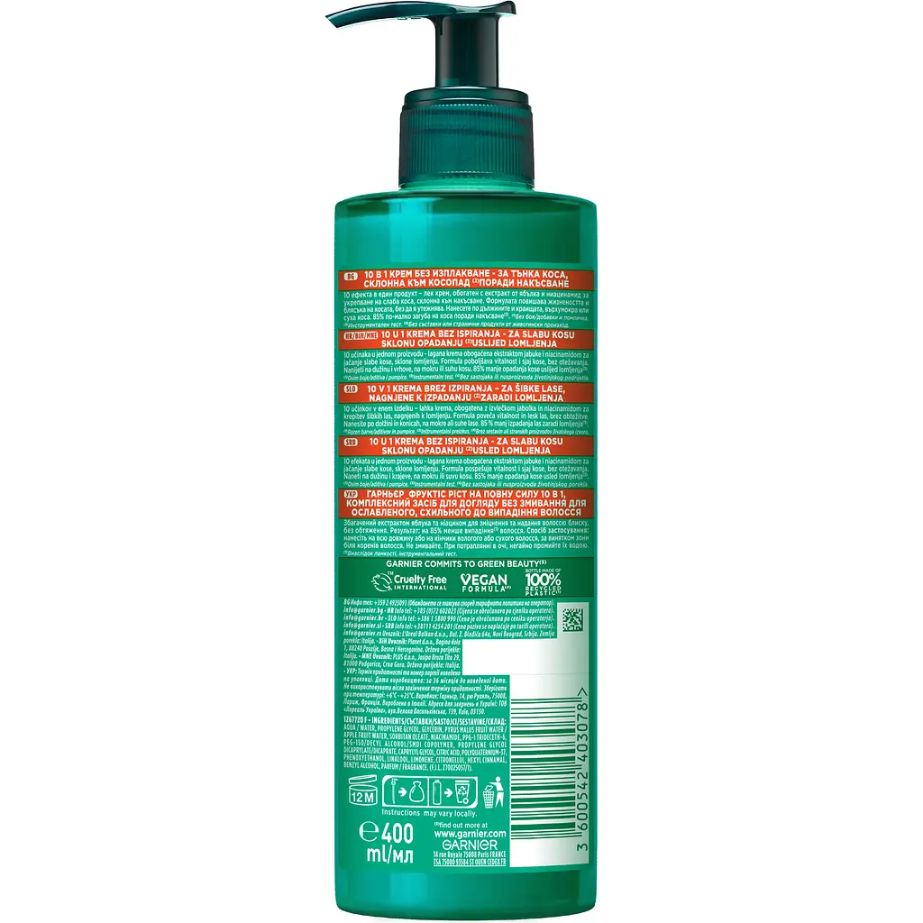 Комплексний засіб для волосся Garnier Fructis Grow Strong для догляду беззмивання для ослабленого, схильного до випадіння волосся 400 мл - фото 9
