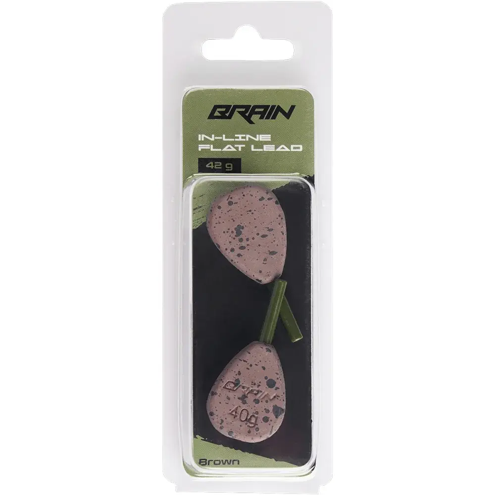 Грузило Brain In-Line Flat Lead 42g 2шт/уп Brown - фото 2