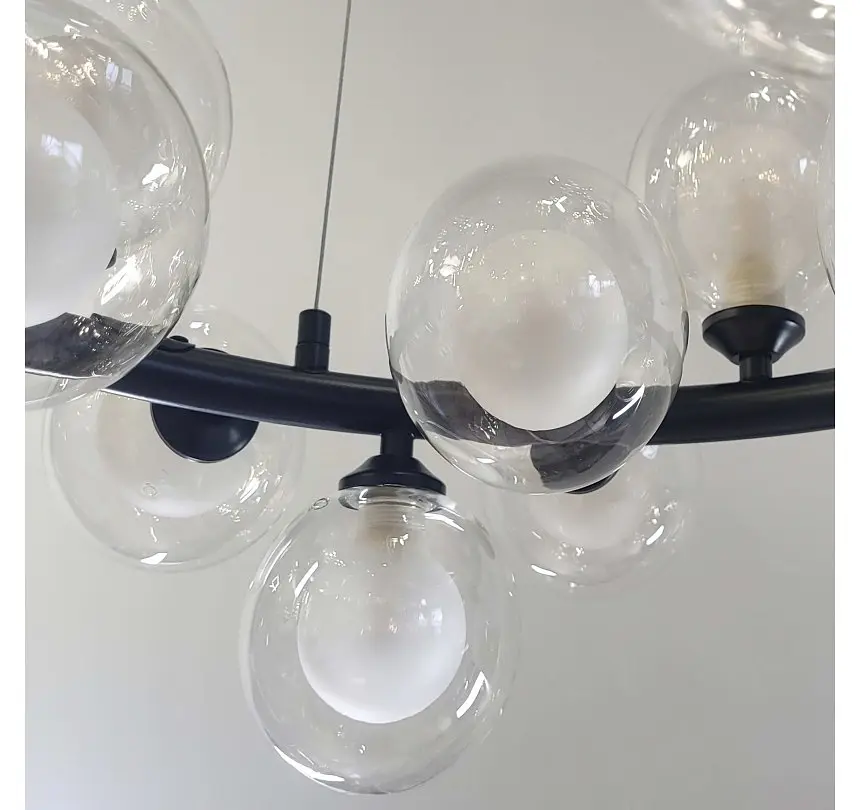 Підвісна люстра Artlight 1102/25BK з 25 скляними плафонами G9, чорна, від 13-20 м² - фото 3