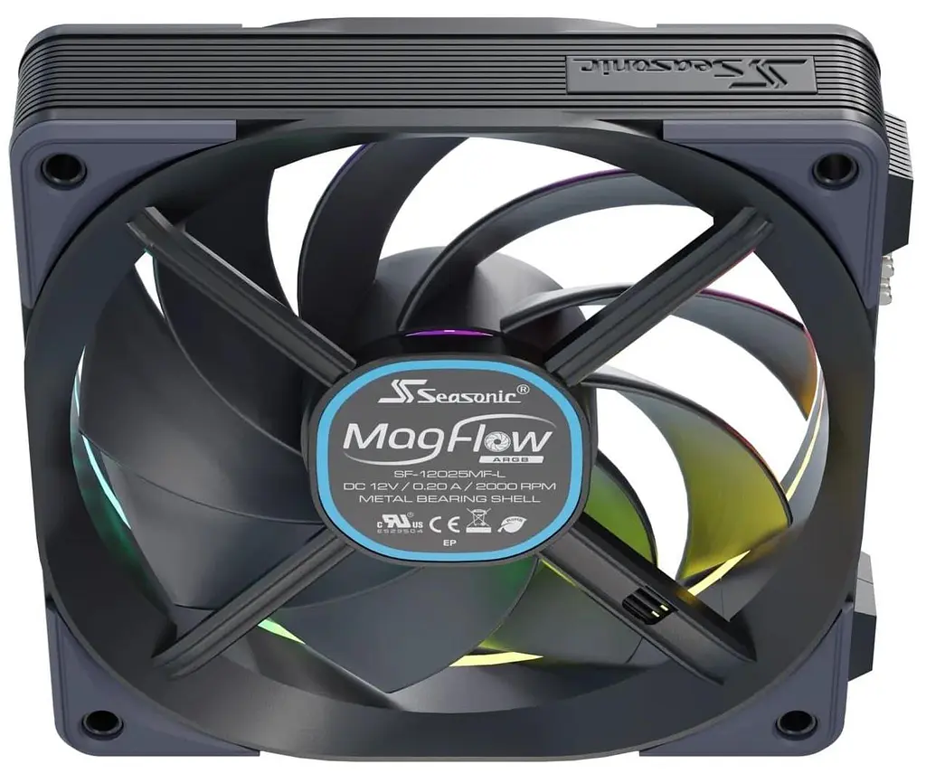 Комплект вентиляторів Seasonic MagFlow ARGB 120 3 in 1 (MAGFLOW-ARGB-3) Black - фото 5