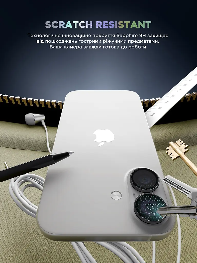Захисне скло для камери Apple iPhone 17, Supreme BI, чорний колір, з рамкою, глянцеве скло для захисту лінз, протиударне, прозоре, з клейовим шаром по контуру, не впливає на якість фото, ArmorStandart (ARM86442) - фото 5