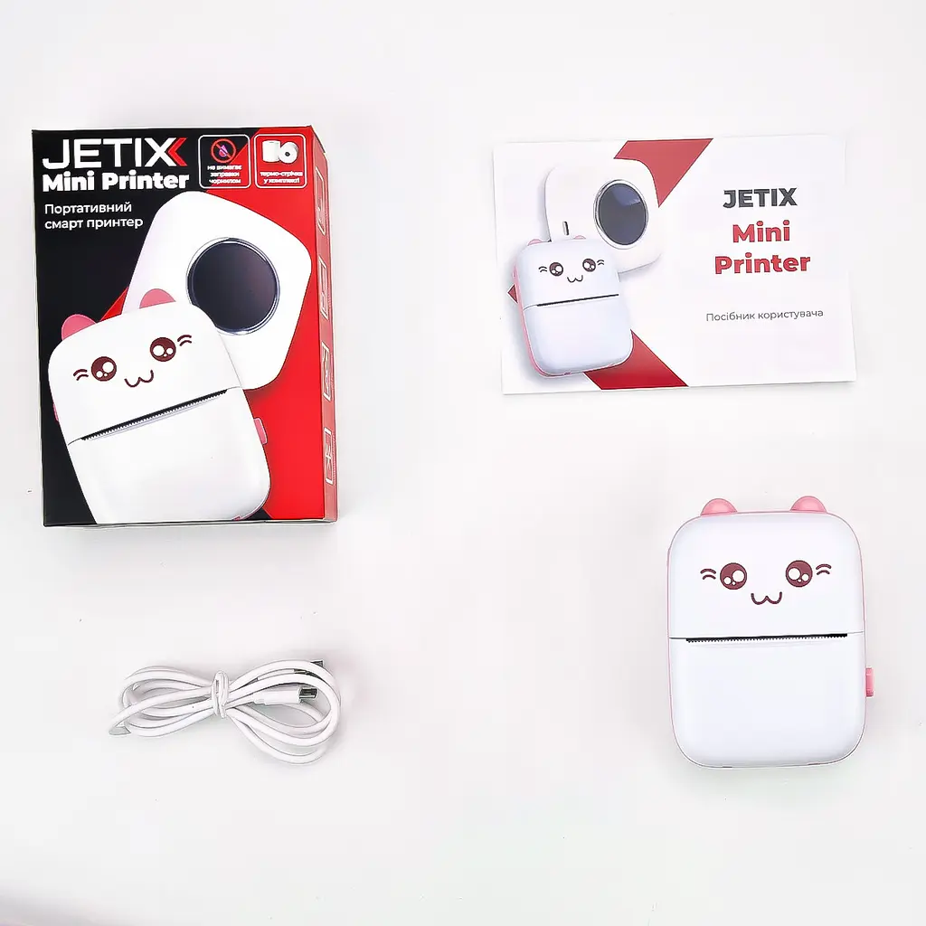 Портативний термопринтер JETIX Mini printer Pink - фото 10