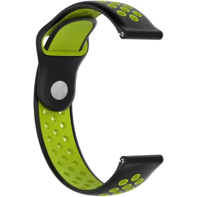 Ремешок DK CDK для Garmin Venu 3 22mm Silicone Sport Band Nike (011907) (black / green) - фото 2