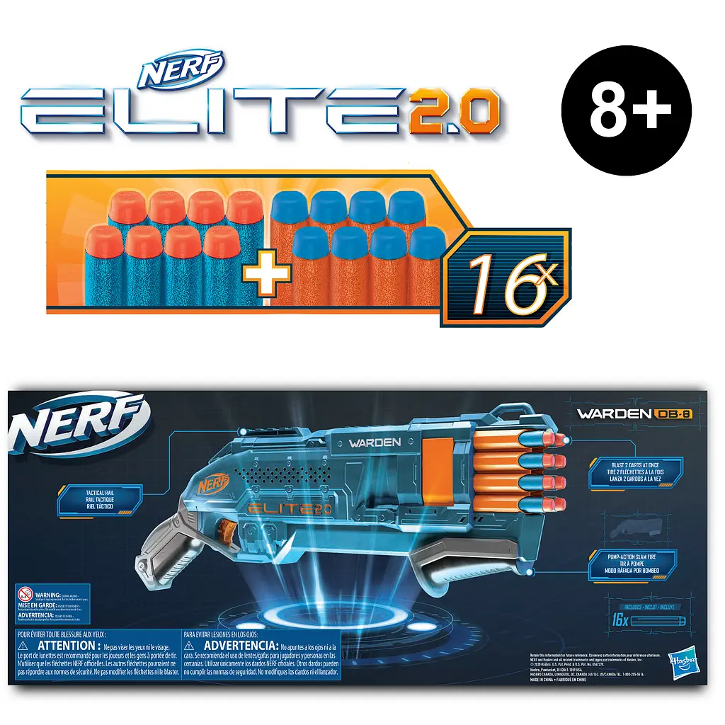 Игрушечное оружие бластер Hasbro Nerf Warden DB-8 (E9959) - фото 4