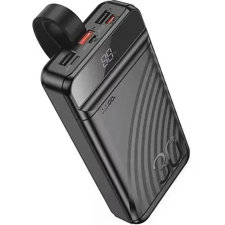 Портативная батарея Hoco J123B Element 22.5W+PD20W with LCD and LED-lamp 30000 mAh Black - фото 2