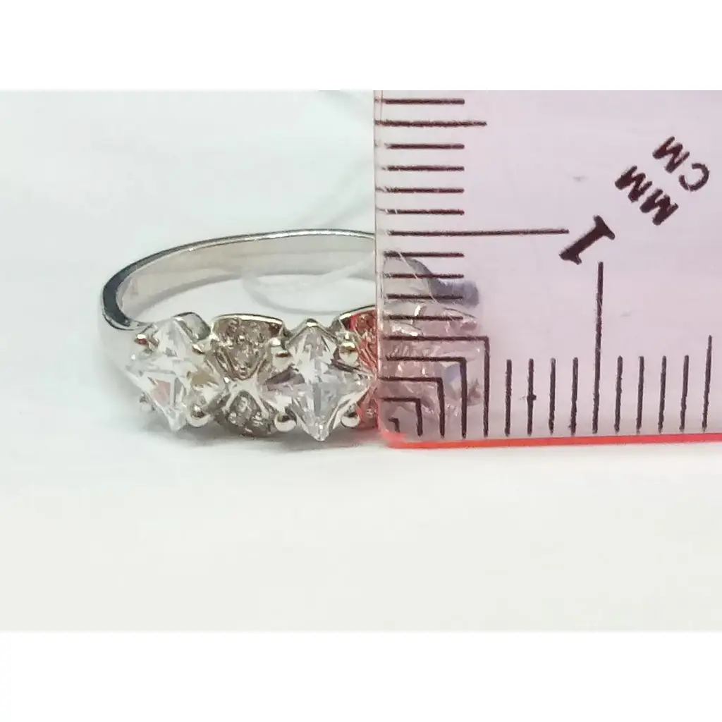 Срібне кільце Агні Німфея з фіанітами. 1404/1Р-CZ 17 - фото 5