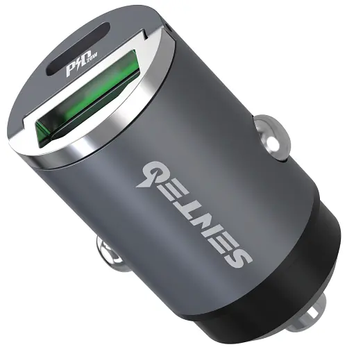 АЗП Senteo Q-01 Ferro Series USB-A/USB-C PD3.0&QC3.0 3A 20W Grey - фото 4