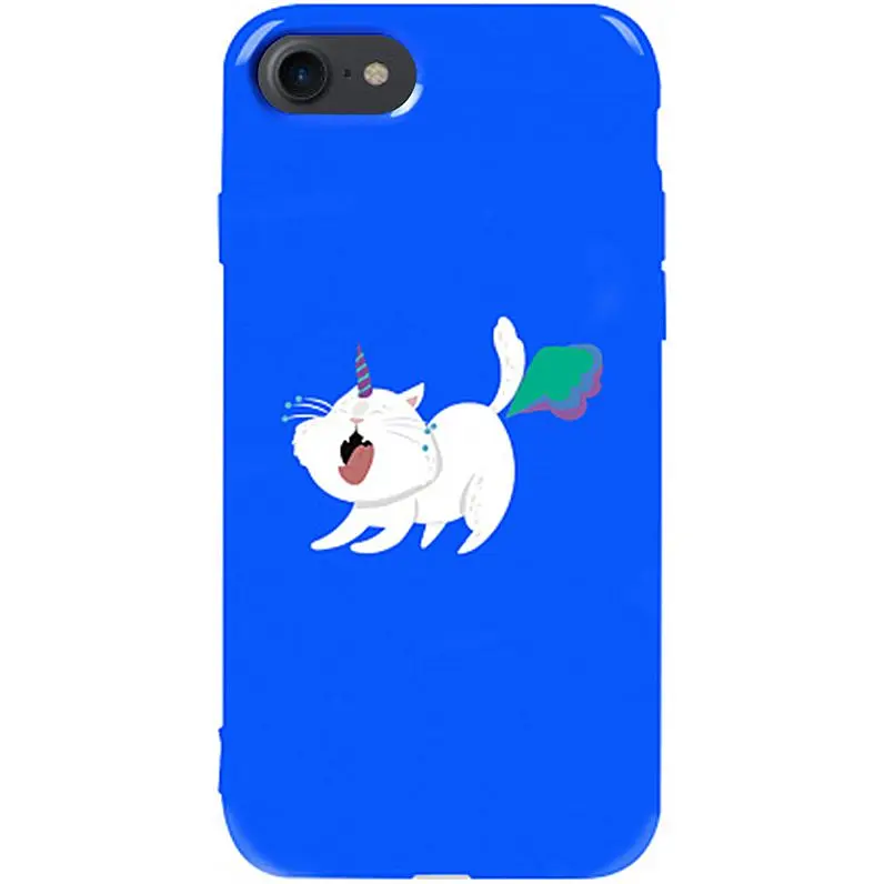 Чохол-накладка Toto Pure TPU 2 mm Print Case Apple iPhone 7/8/SE 2020 #6 Cat Puk Blue