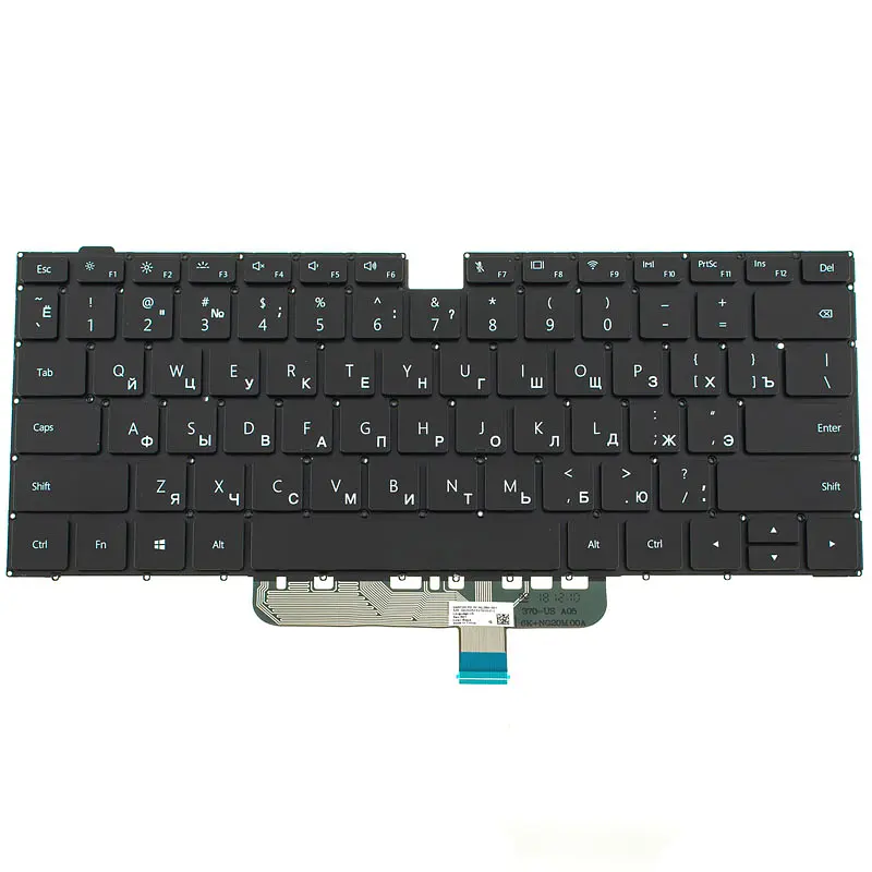 Клавіатура для ноутбука HUAWEI (W29 series) rus, black, без фрейму, підсвічування клавіш - фото 2