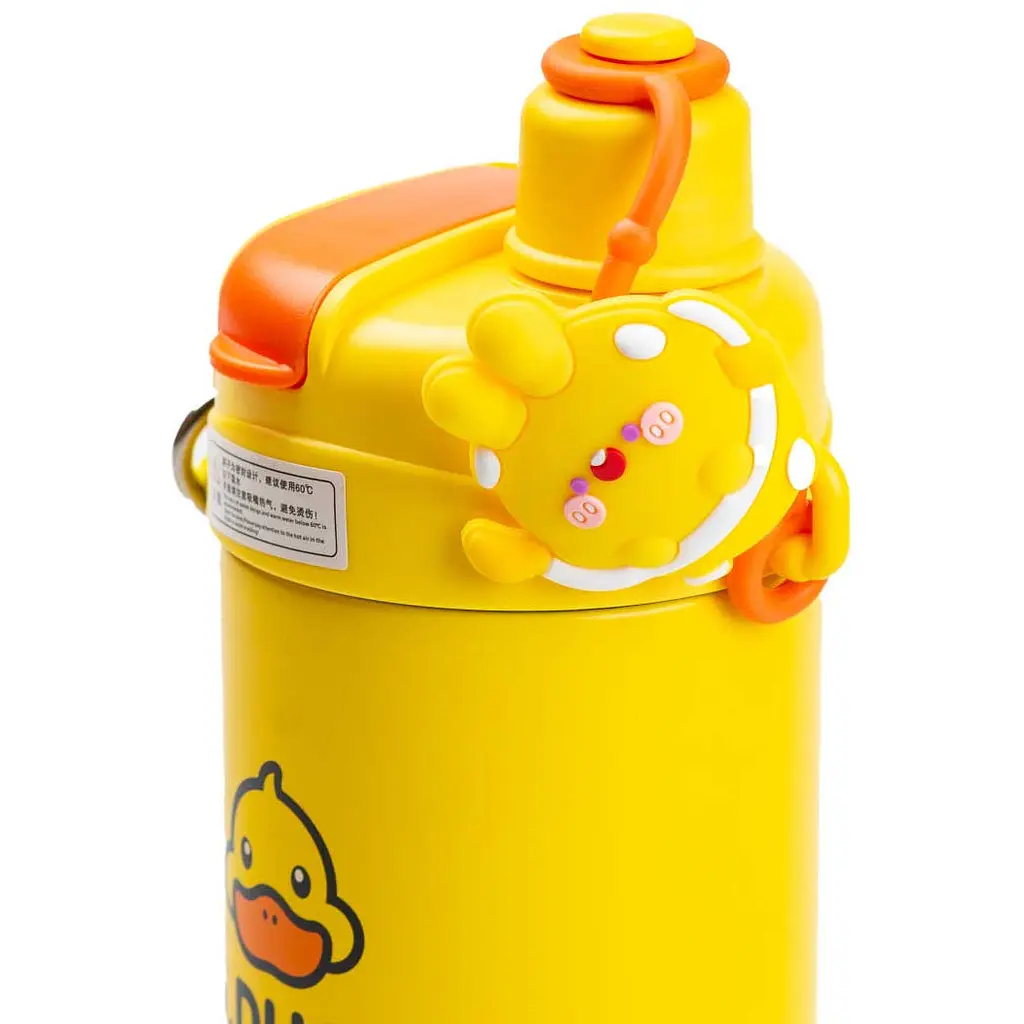 Термос G. Duck 460 мл с трубочкой и винтовой крышкой, желтый Happy Life HP18309Y - фото 6