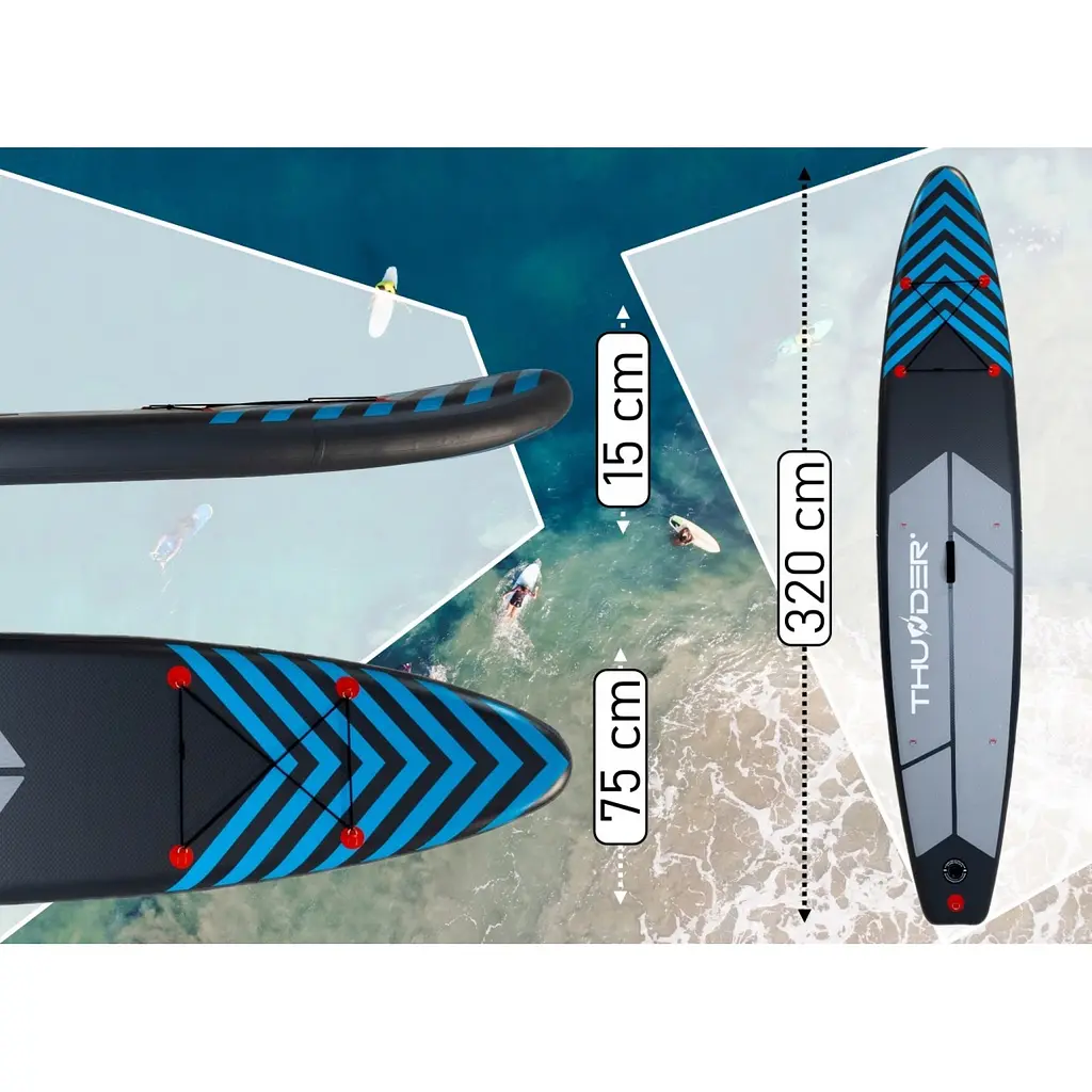 Надувна SUP дошка THUNDER Steel 365 см із веслом Blue - фото 8